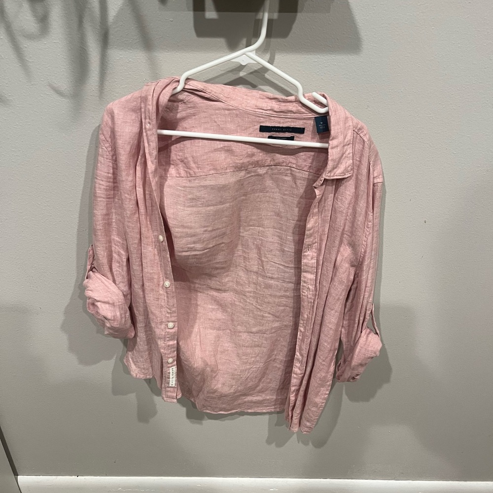 Perry Ellis Soft Pink Linen Top